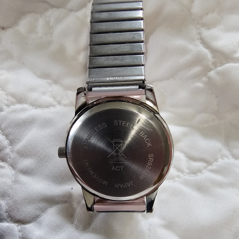 Chico's Hot Pink Silicone Strap Watch with Silver Dial Back - Picture 8 of 8